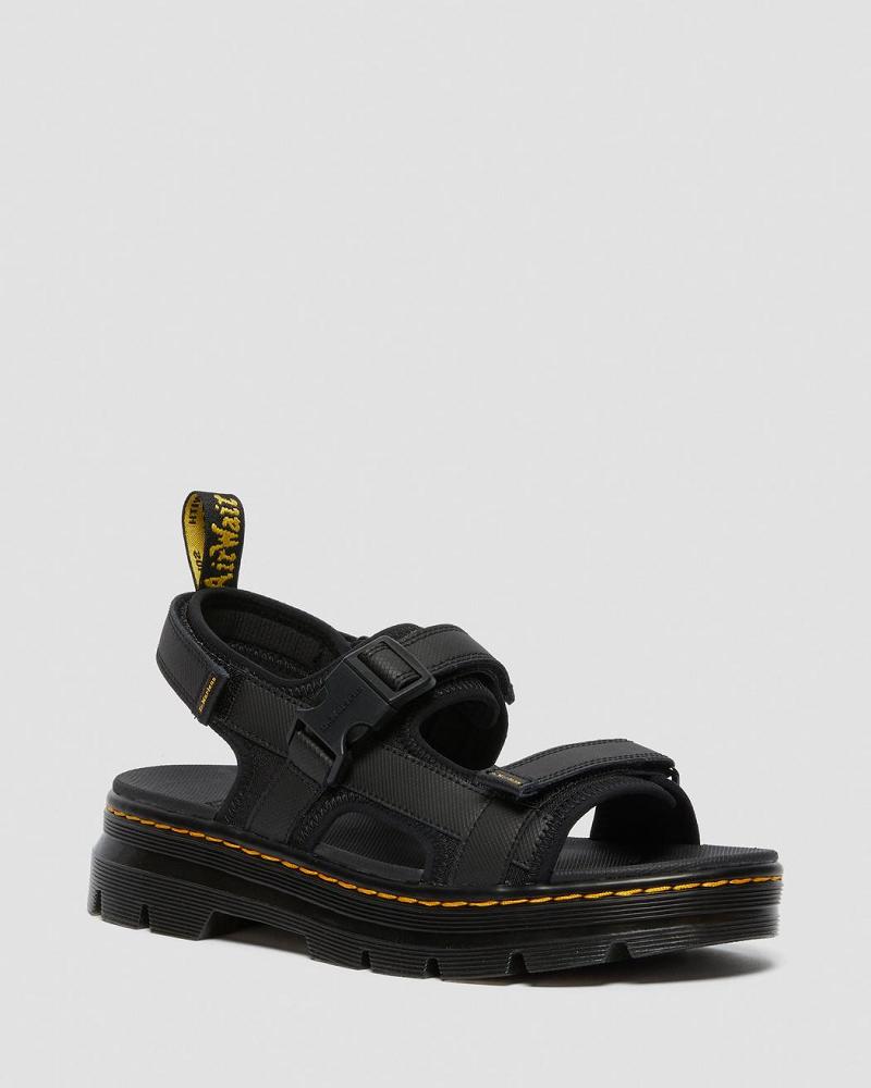 Sandalias Con Tiras Dr Martens Forster Webbing Hombre Negros | MX 169MQZ